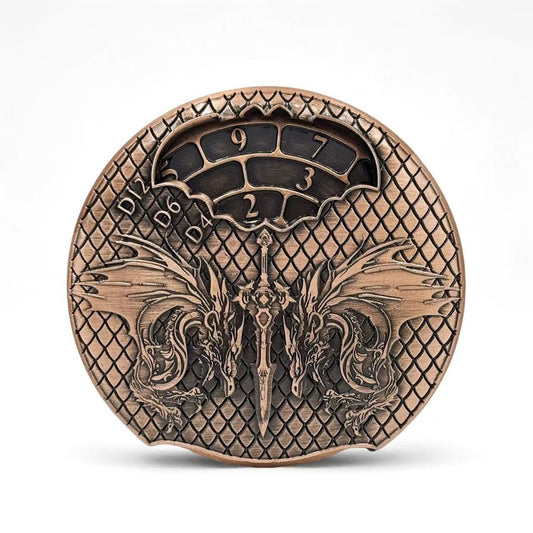 DIEACE D&D Twin Dragon Metal Spinner Dice 7-in-1