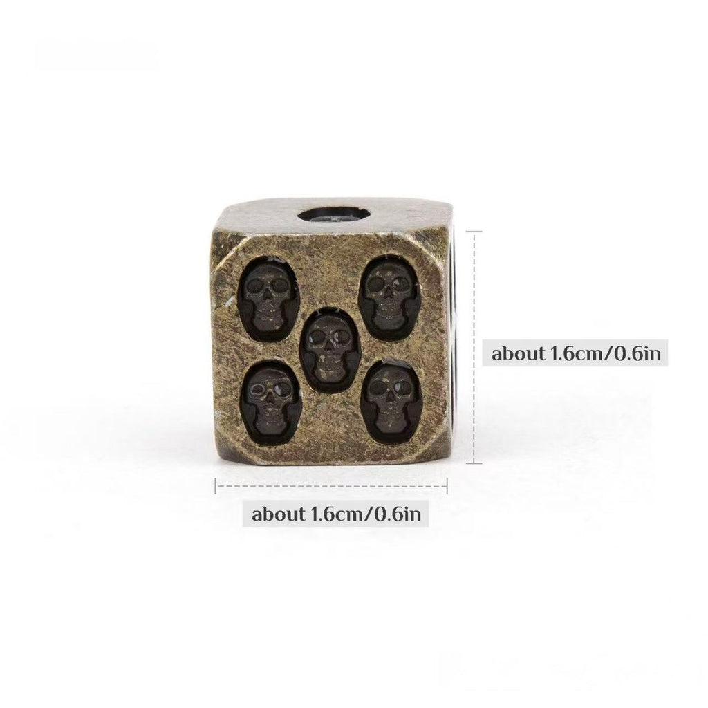 DIEACE C&C Skull D6 Solid Metal Dice Set (6 Pieces)