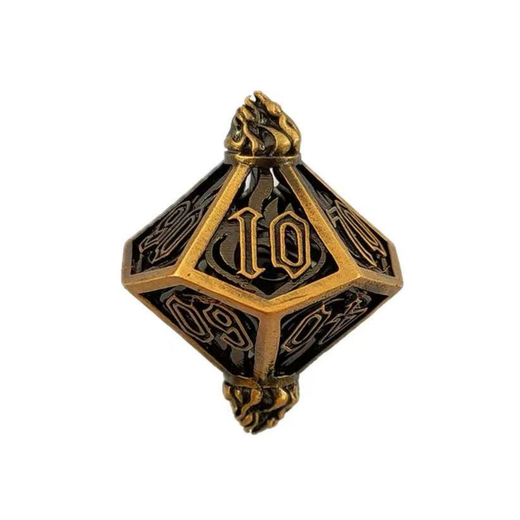 DIEACE D&D Flame Lantern Hollow Metal Dice
