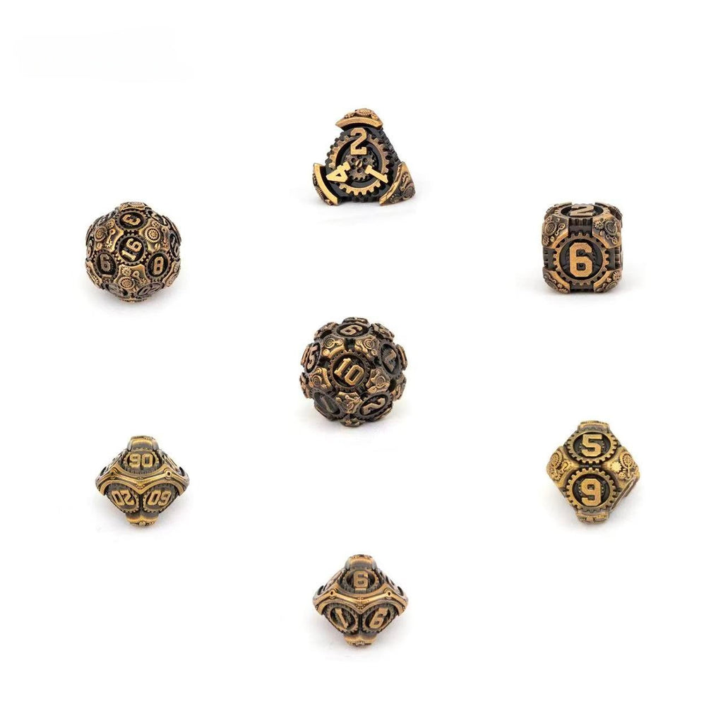 DIEACE D&D Mechanical Gear Hollow Metal Dice Set