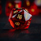 DIEACE D&D Red Multi-faceted Engraved Glass Dice Set