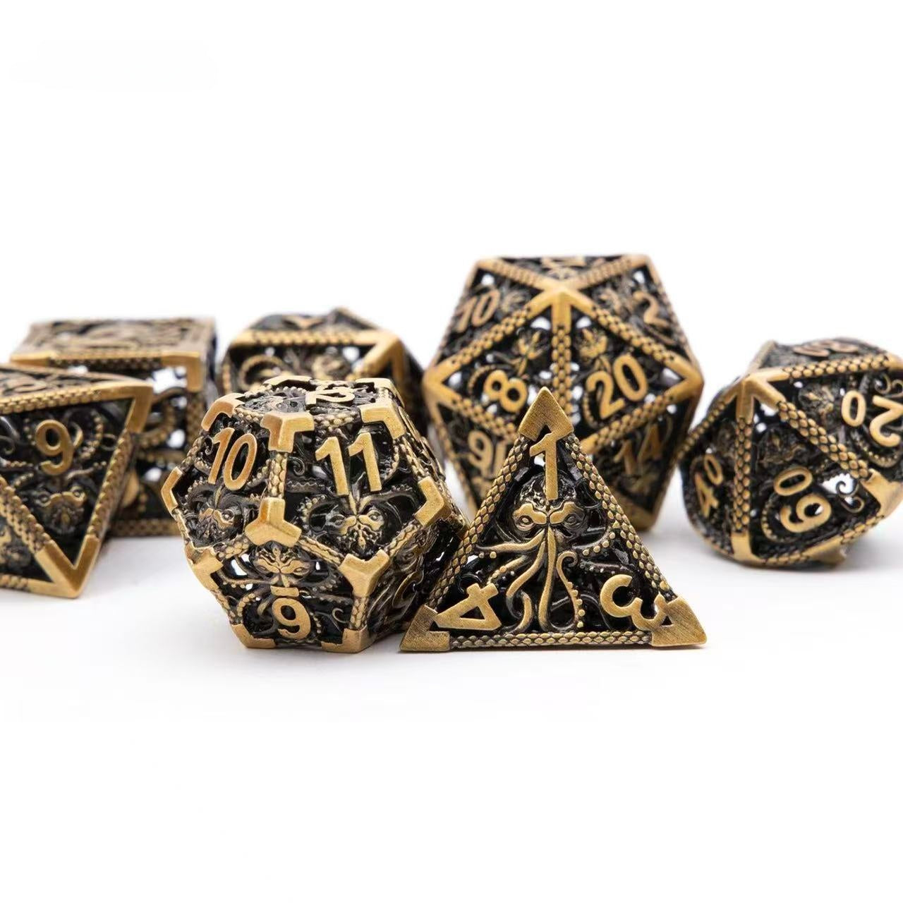 DIEACE C&C Octopus Hollow Metal Dice Set