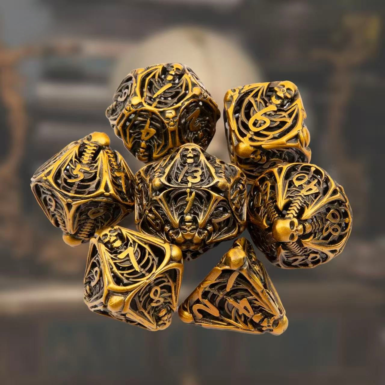 DIEACE D&D Skull Hollow Metal Dice