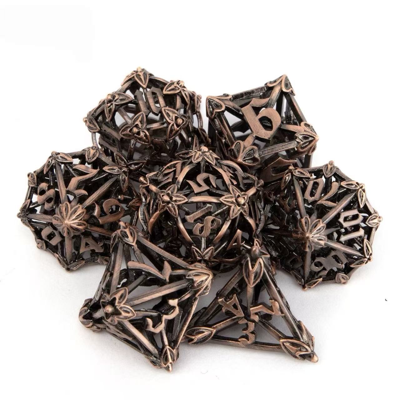 DIEACE D&D Ornate Hollow Metal Dice Set