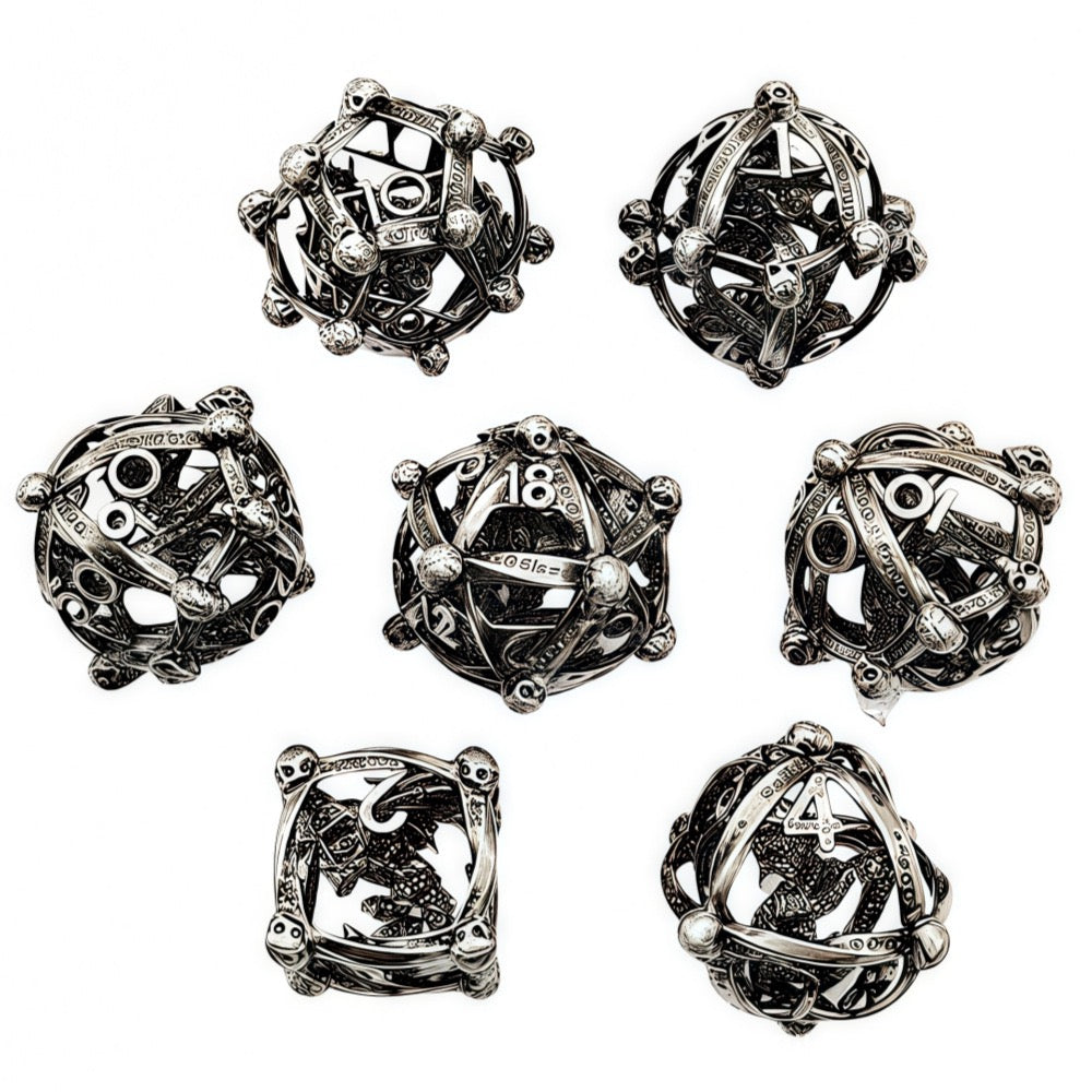 DIEACE D&D 3D Dragon Hollow Metal Dice