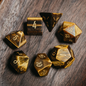 DIEACE D&D Tiger's Eye Gemstone Engraved Dice Set