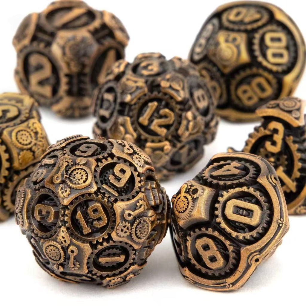 DIEACE D&D Mechanical Gear Solid Metal Dice Set