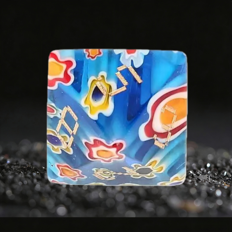 DIEACE D&D Light Blue Patterned Liuli Gemstone Engraved Dice Set