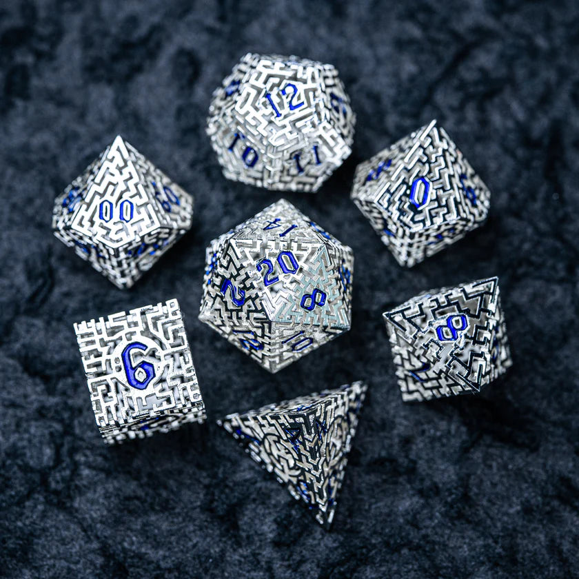 DIEACE D&D Maze Hollow Metal Dice
