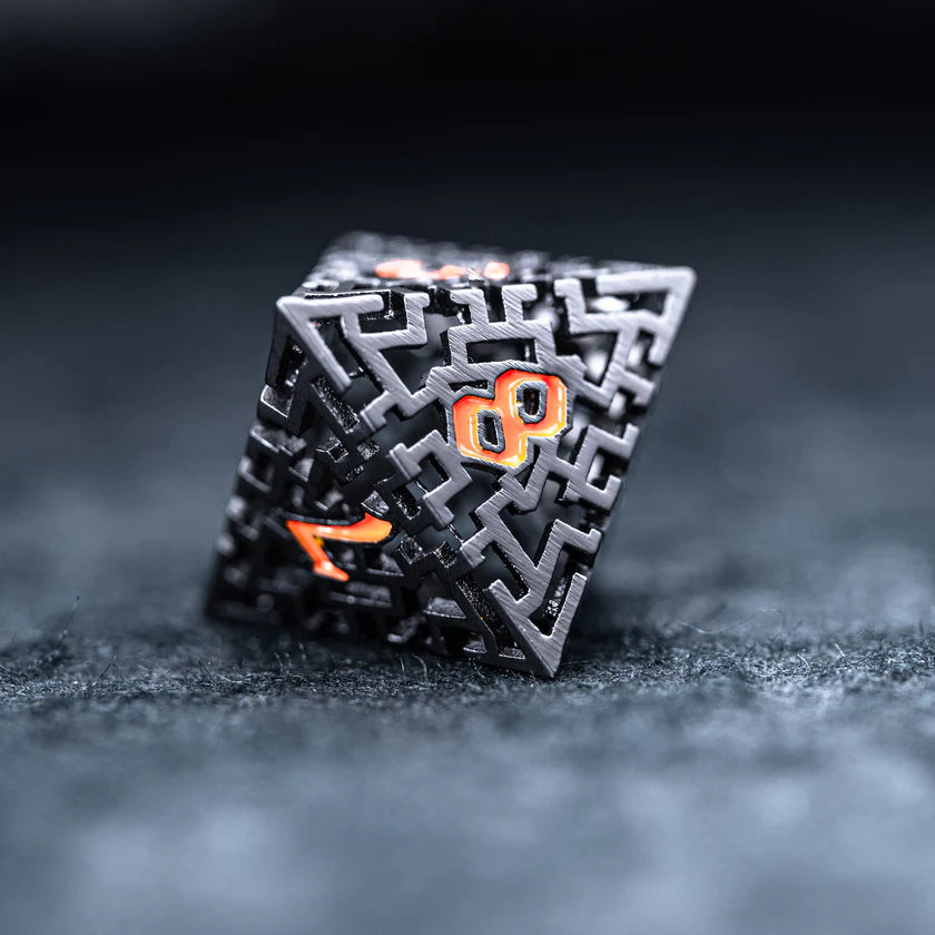 DIEACE D&D Maze Hollow Metal Dice