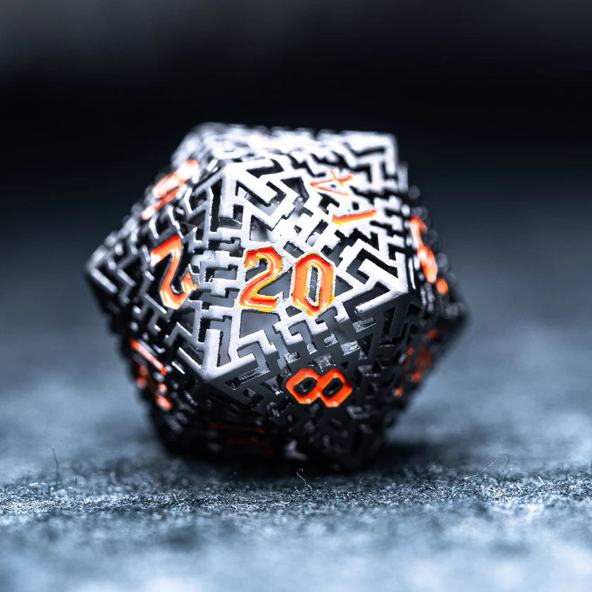 DIEACE D&D Maze Hollow Metal Dice