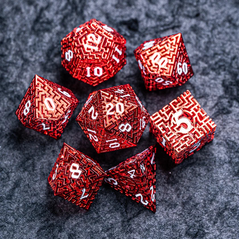 DIEACE D&D Maze Hollow Metal Dice