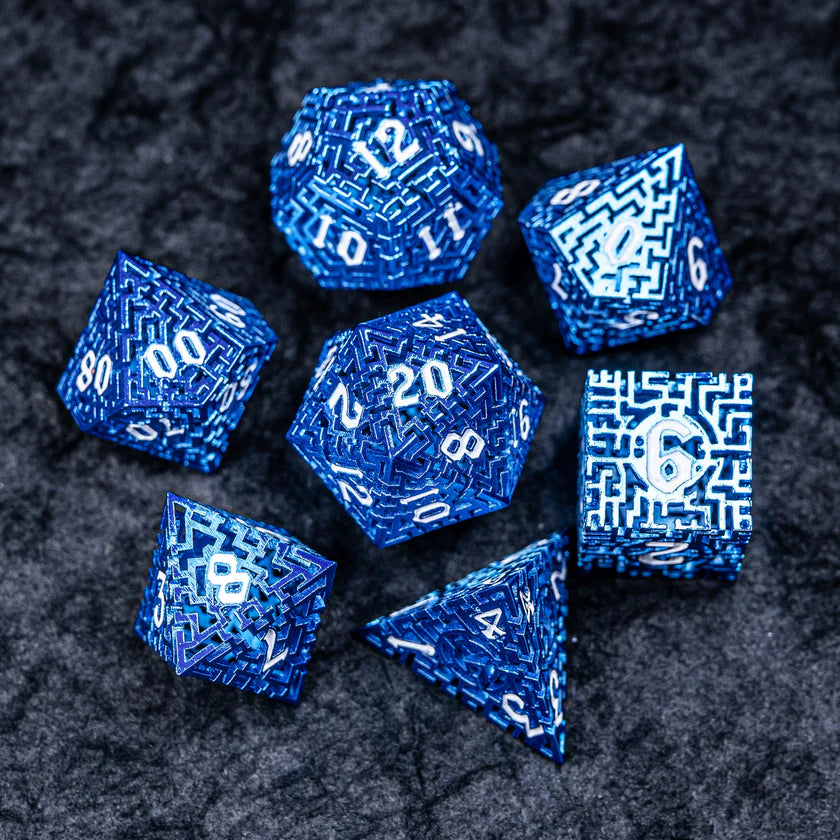 DIEACE D&D Maze Hollow Metal Dice