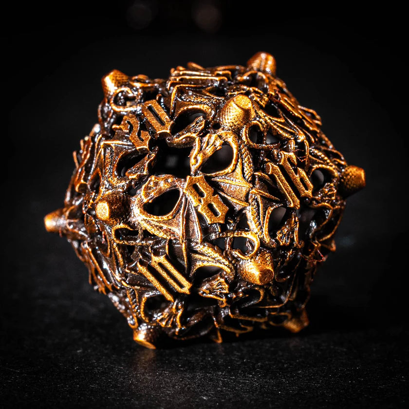 DIEACE D&D Twin Dragon Hollow Metal Dice