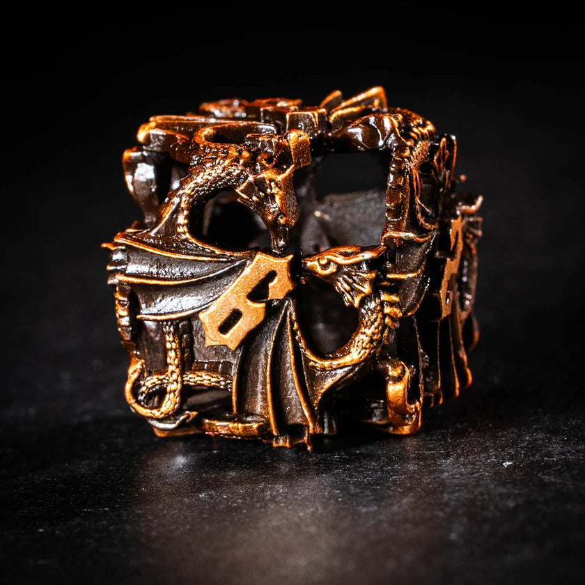 DIEACE D&D Twin Dragon Hollow Metal Dice