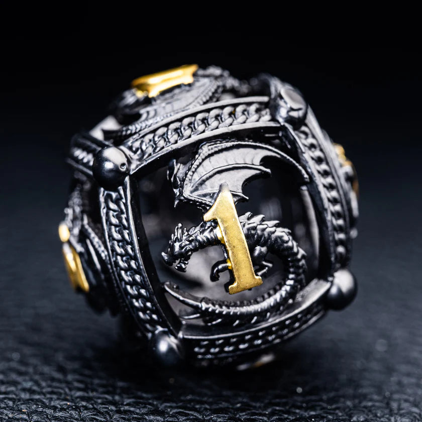 DIEACE D&D Spherical Dragon Hollow Metal Dice