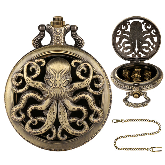 DIEACE C&C Hollow-out Metal Pocket Watch Dice Set