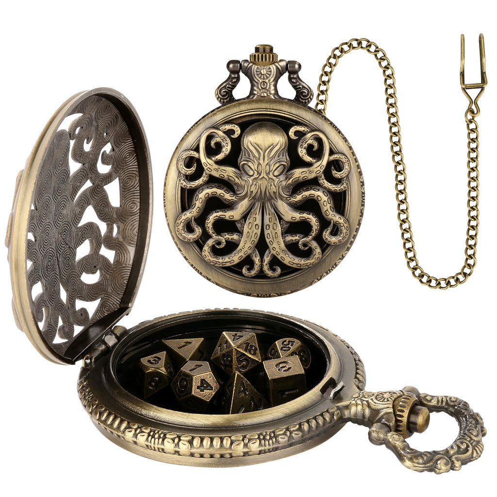 DIEACE C&C Hollow-out Metal Pocket Watch Dice Set
