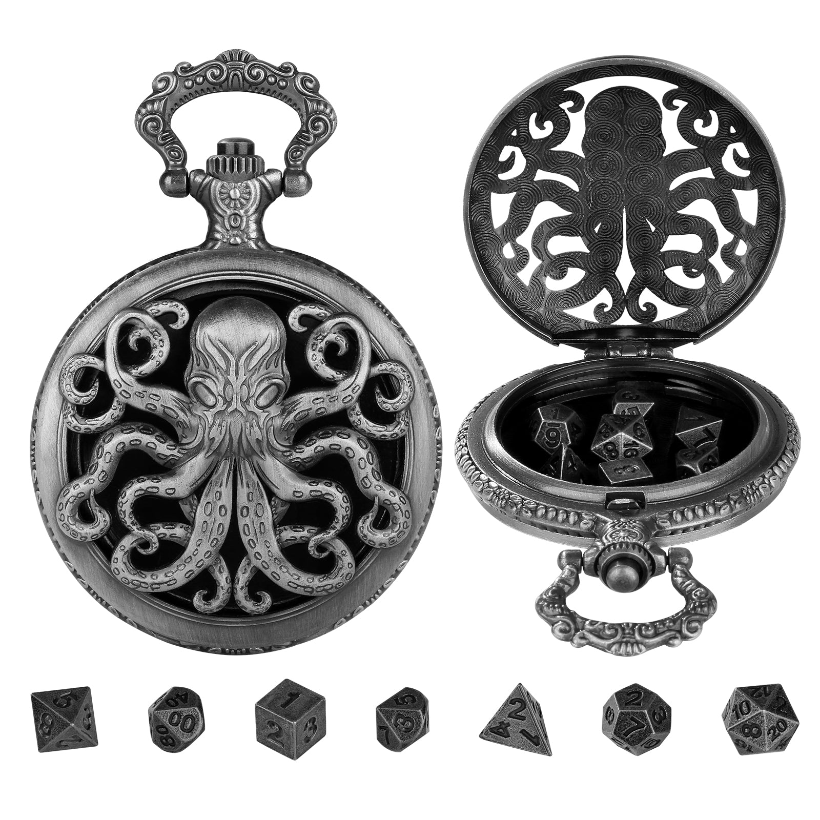 DIEACE C&C Hollow-out Metal Pocket Watch Dice Set
