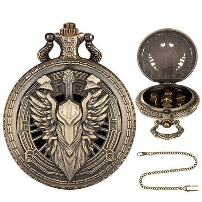 DIEACE D&D Warrior Pocket Watch Metal Dice Set
