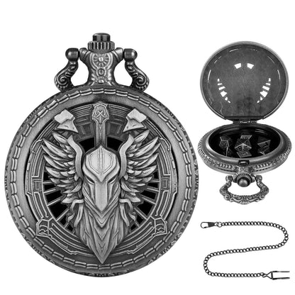 DIEACE D&D Warrior Pocket Watch Metal Dice Set