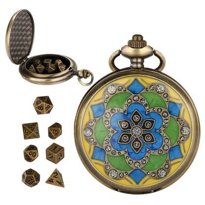 DIEACE D&D Enamel Pocket Watch Metal Dice Set
