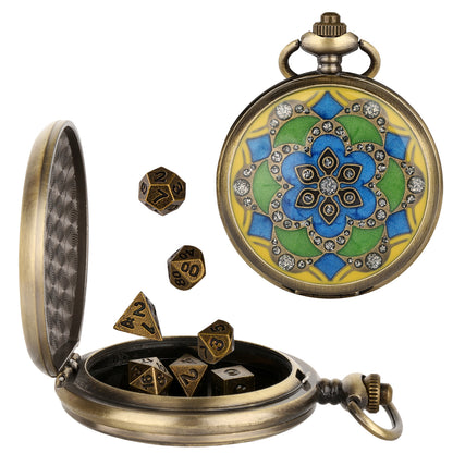 DIEACE D&D Enamel Pocket Watch Metal Dice Set