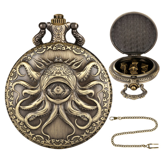 DIEACE C&C Eye of Destruction Metal Pocket Watch Dice Set