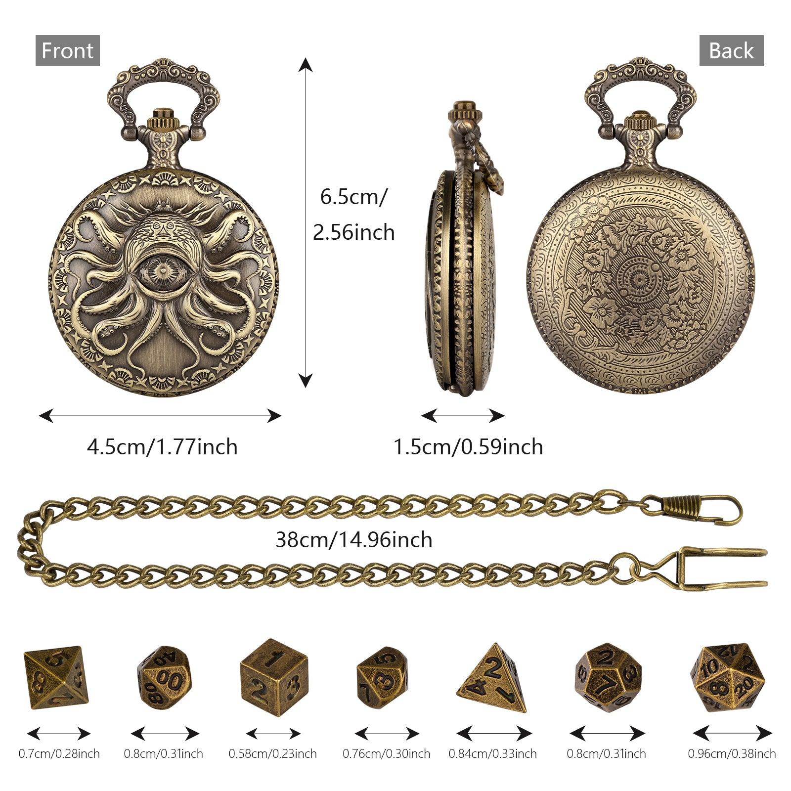 DIEACE C&C Eye of Destruction Metal Pocket Watch Dice Set