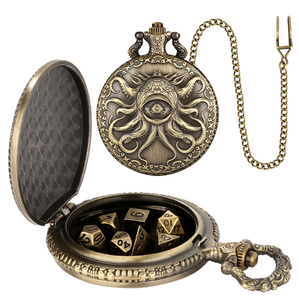 DIEACE C&C Eye of Destruction Metal Pocket Watch Dice Set