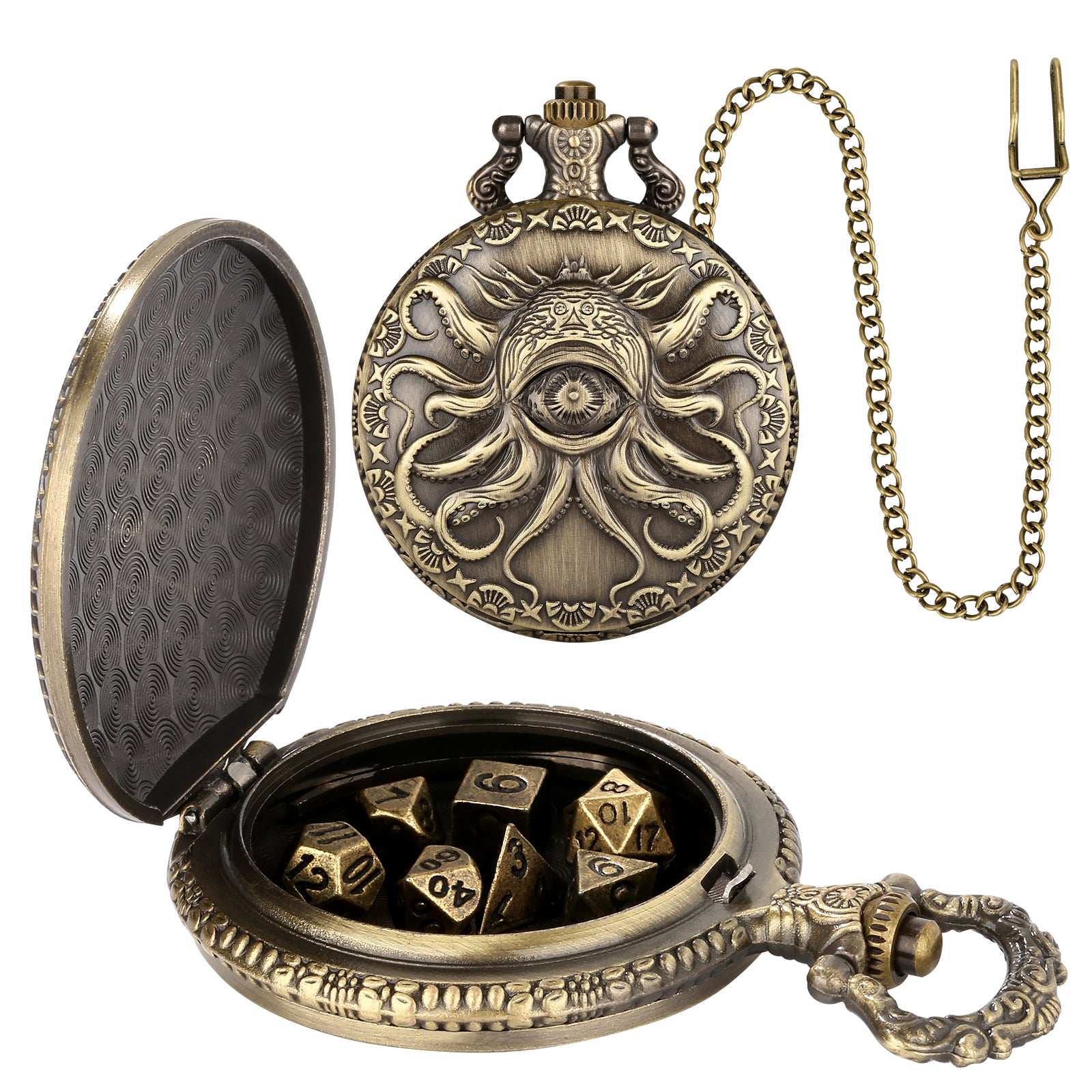 DIEACE C&C Eye of Destruction Metal Pocket Watch Dice Set