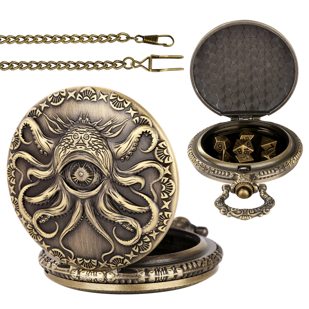 DIEACE C&C Eye of Destruction Metal Pocket Watch Dice Set