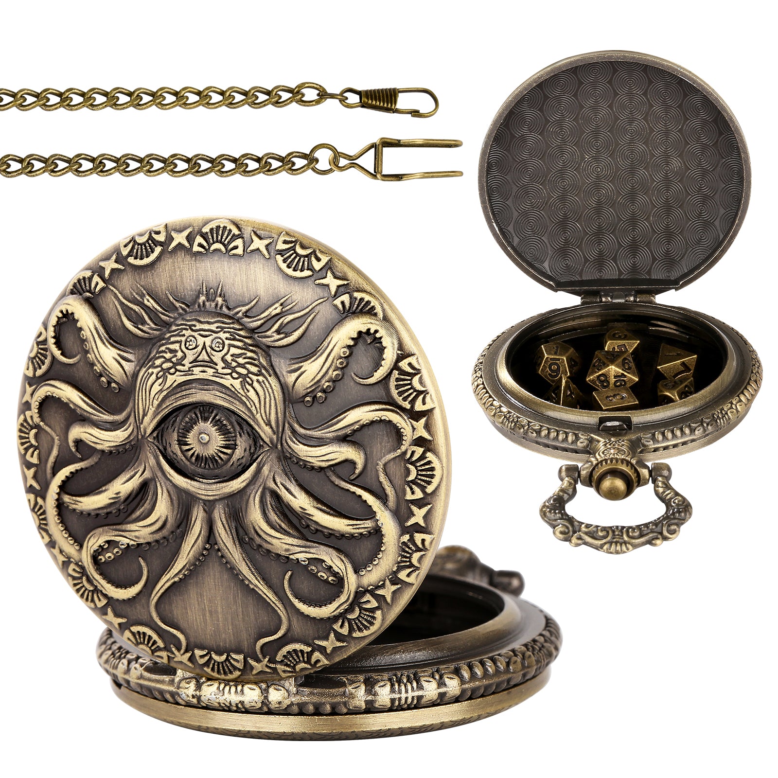 DIEACE C&C Eye of Destruction Metal Pocket Watch Dice Set