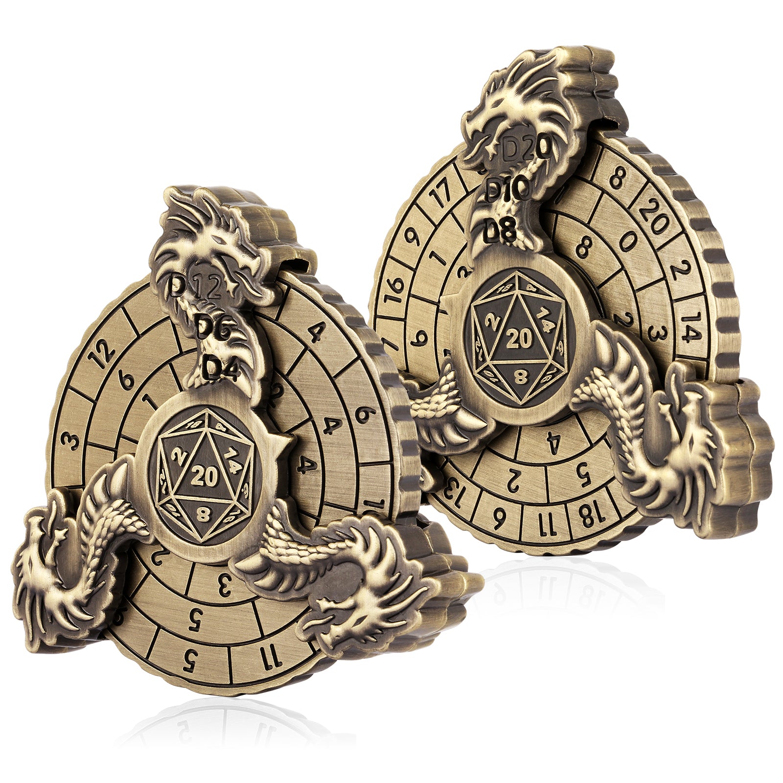 DIEACE D&D Dragon Head Fidget Spinner Metal Dice Set  7-in-1