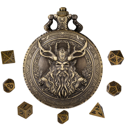 DIEACE D&D Druid Metal Pocket Watch Dice Set