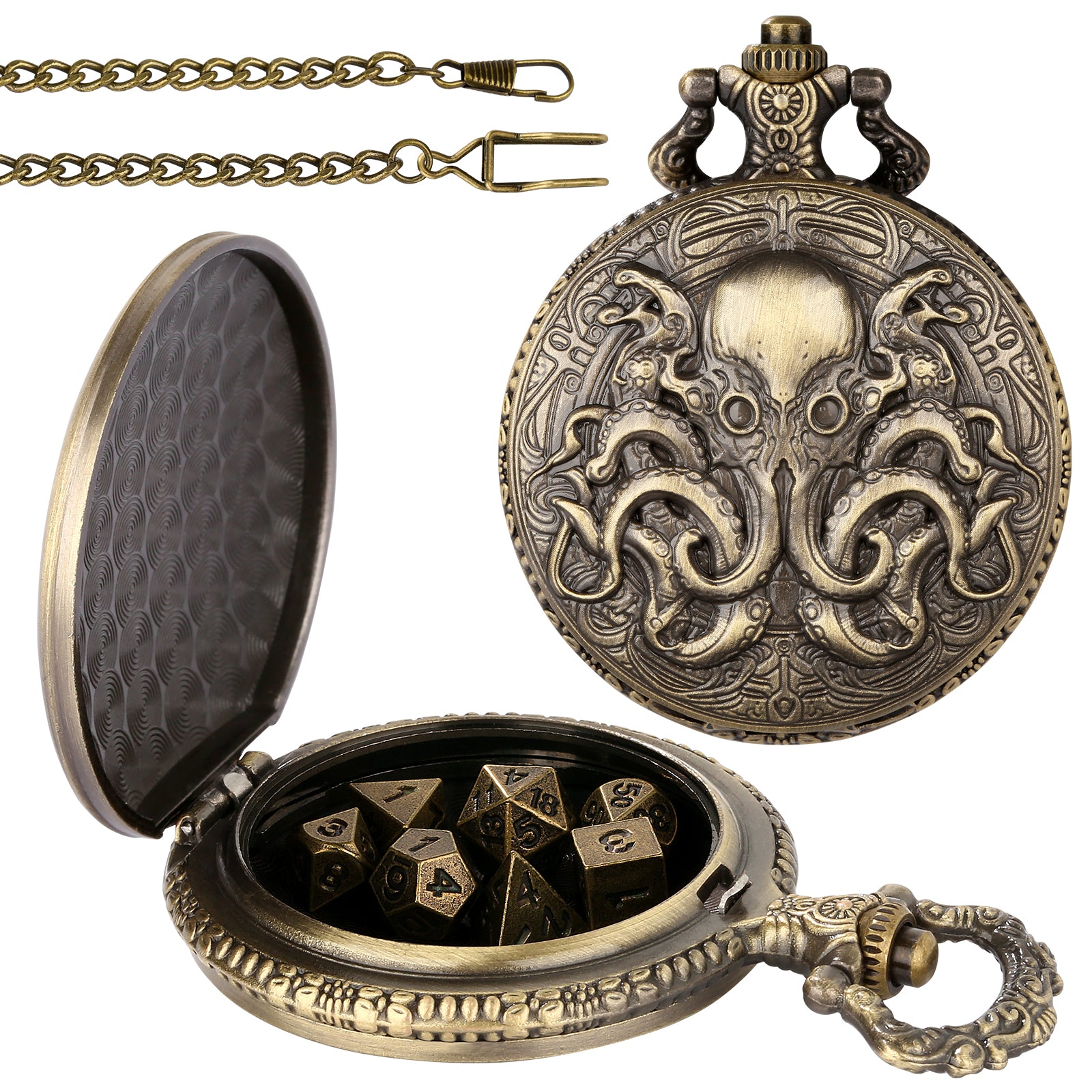 DIEACE C&C Classic Pocket Watch Metal Dice Set