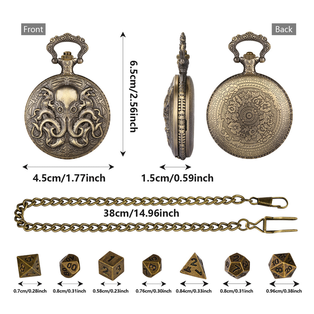 DIEACE C&C Classic Pocket Watch Metal Dice Set
