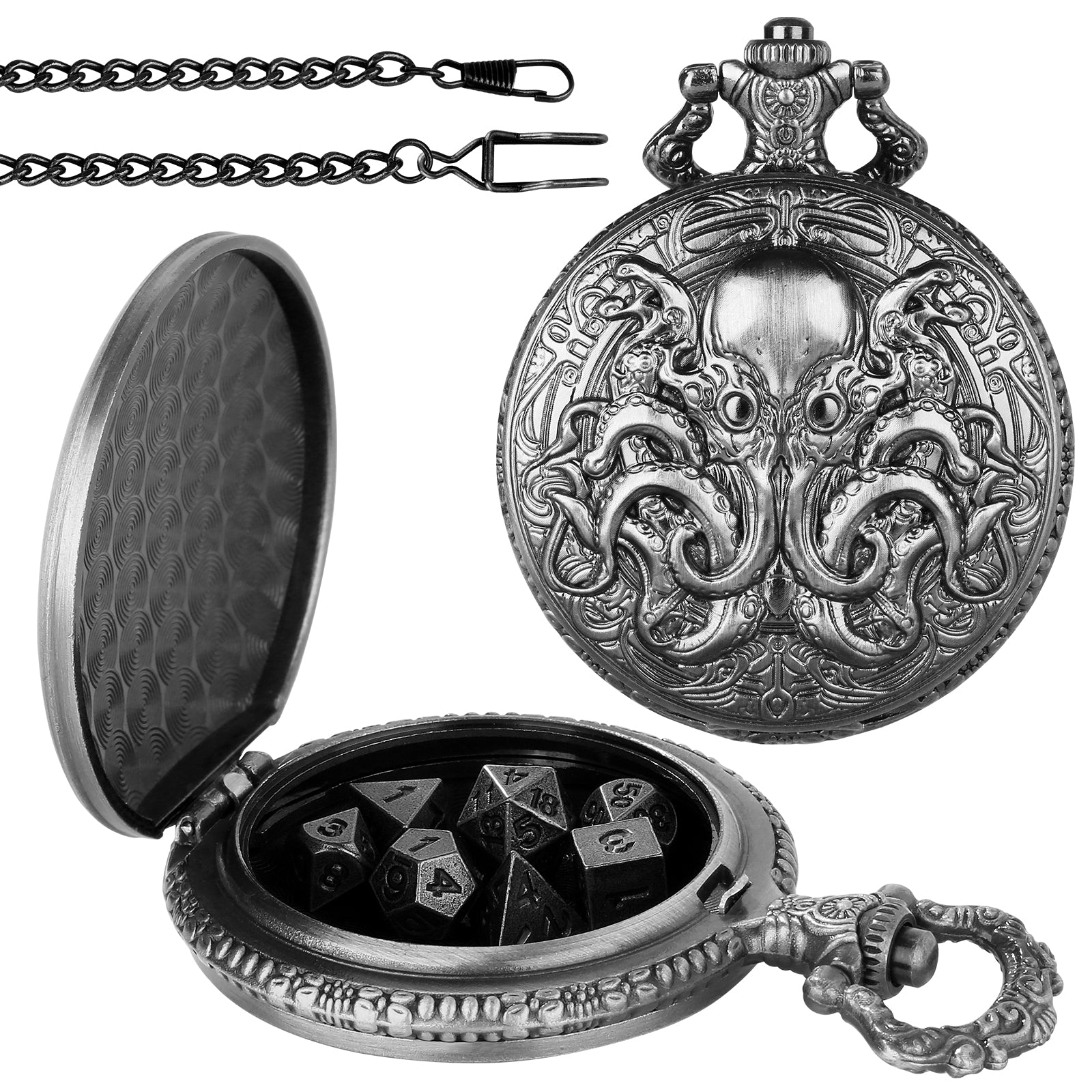 DIEACE C&C Classic Pocket Watch Metal Dice Set