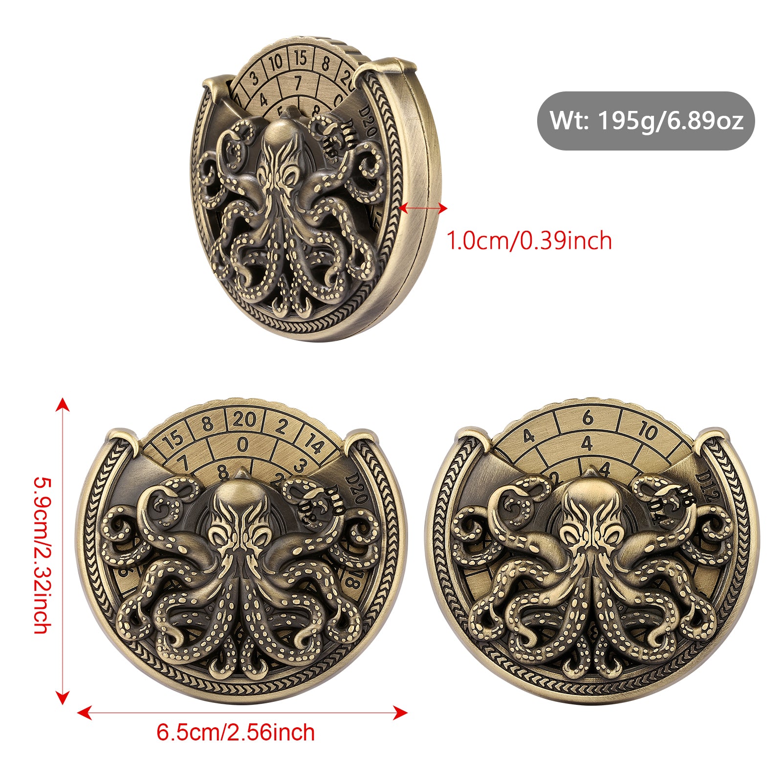 DIEACE C&C Classic Metal Roulette Dice - 7 in 1
