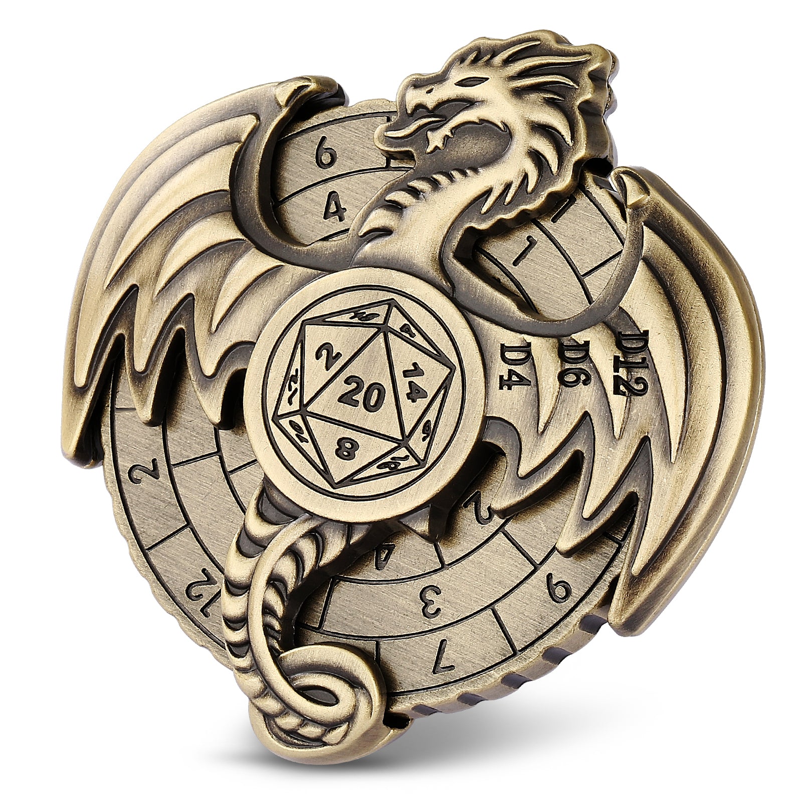 DIEACE D&D Wyvern Fidget Spinner Metal Dice Set  7-in-1