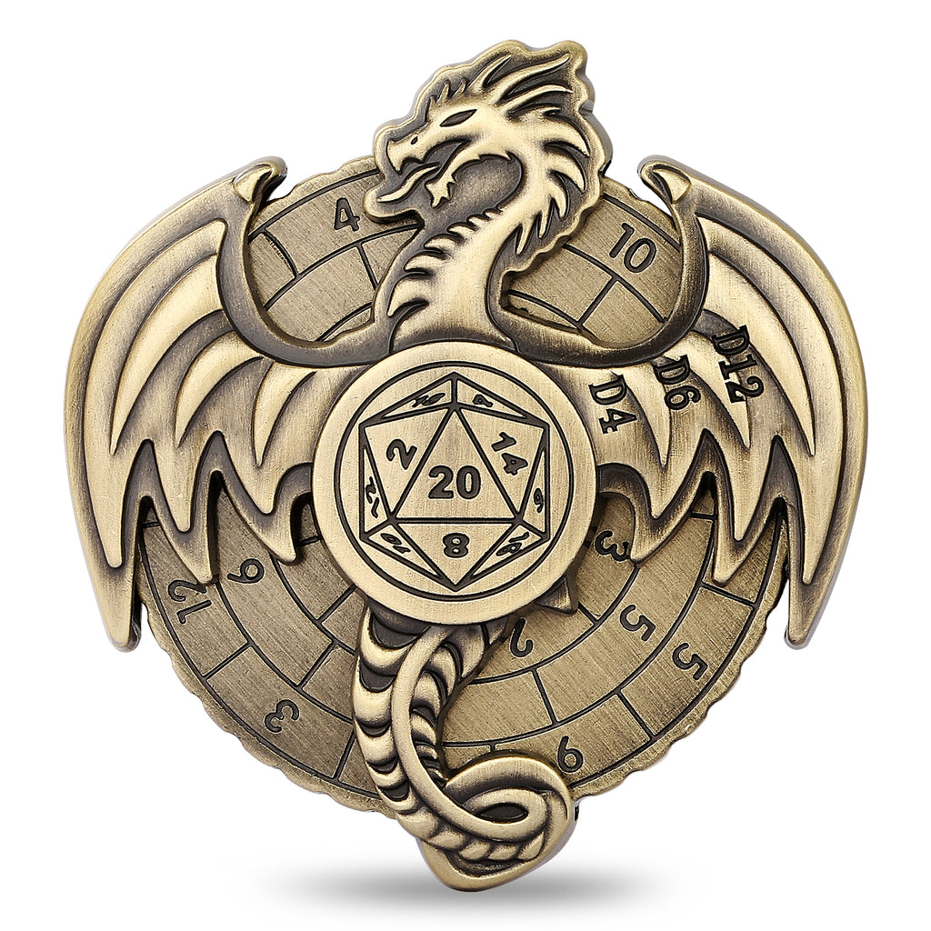 DIEACE D&D Wyvern Fidget Spinner Metal Dice Set  7-in-1