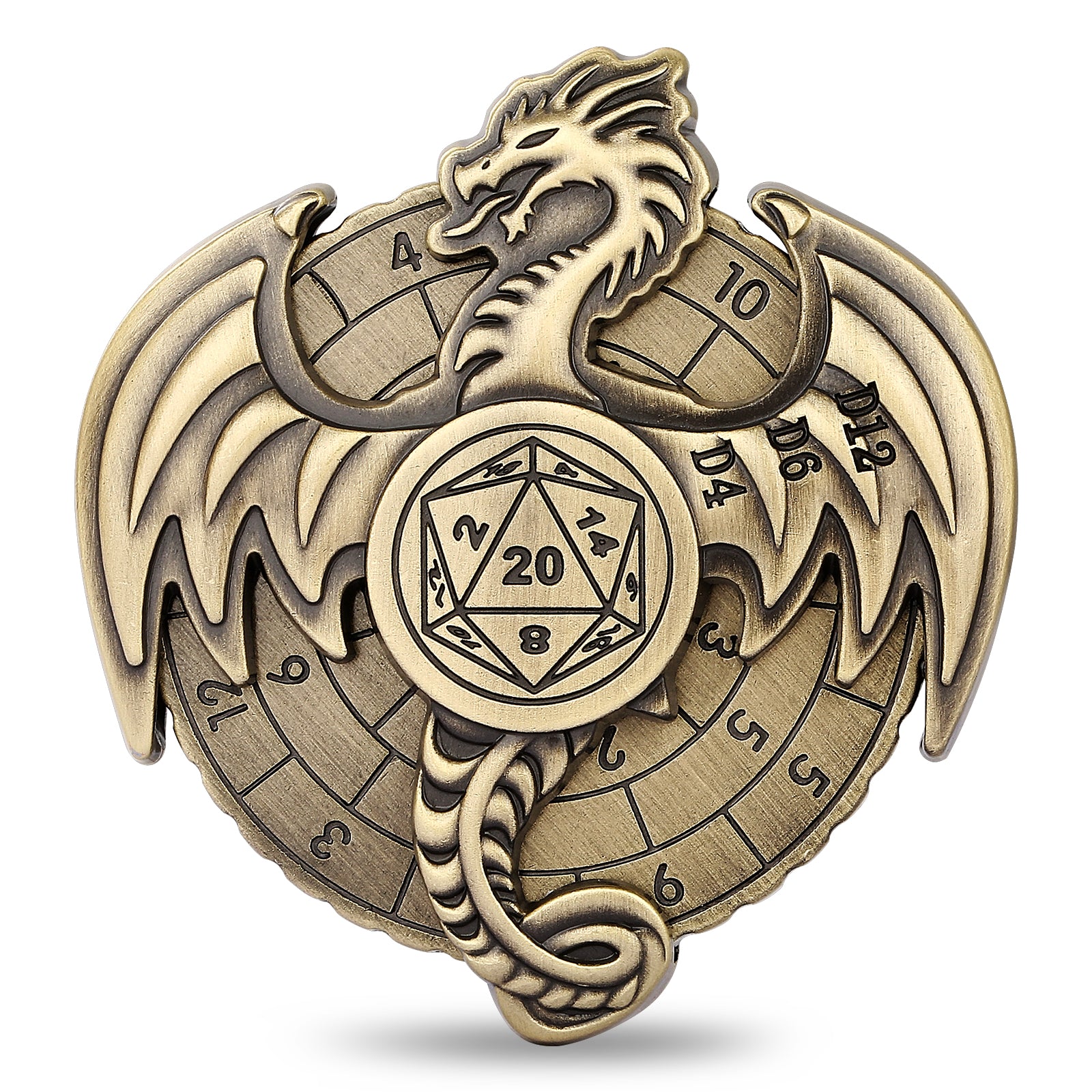 DIEACE D&D Wyvern Fidget Spinner Metal Dice Set  7-in-1