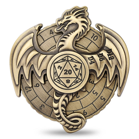 DIEACE D&D Wyvern Fidget Spinner Metal Dice Set  7-in-1