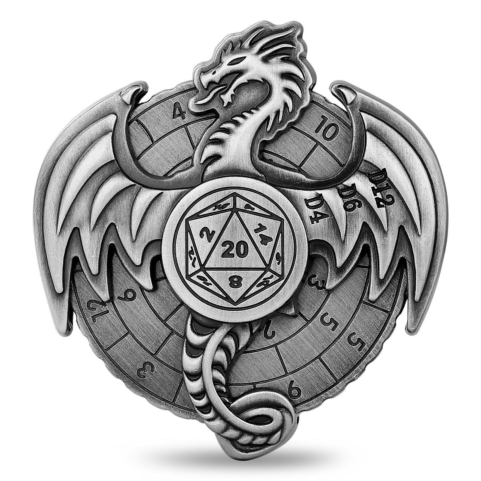 DIEACE D&D Wyvern Fidget Spinner Metal Dice Set  7-in-1