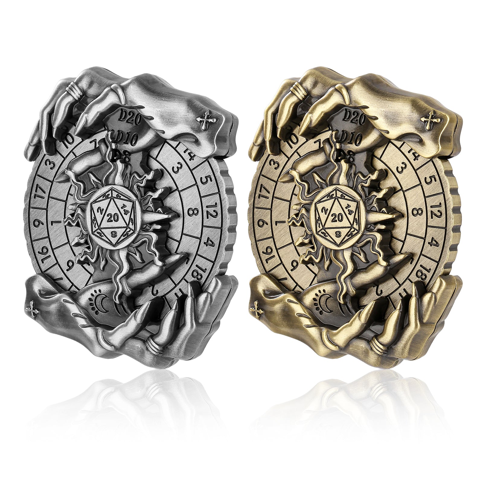 DIEACE D&D Magic Hand Metal Spinner Dice - 7 in 1