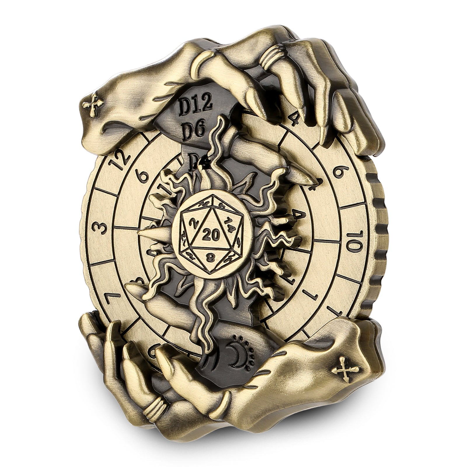 DIEACE D&D Magic Hand Metal Spinner Dice - 7 in 1