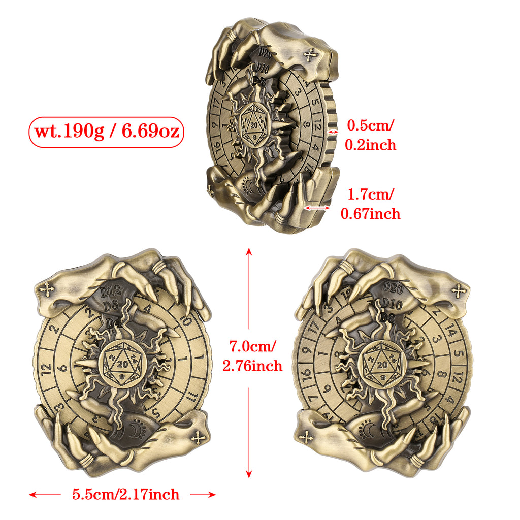 DIEACE D&D Magic Hand Metal Spinner Dice - 7 in 1