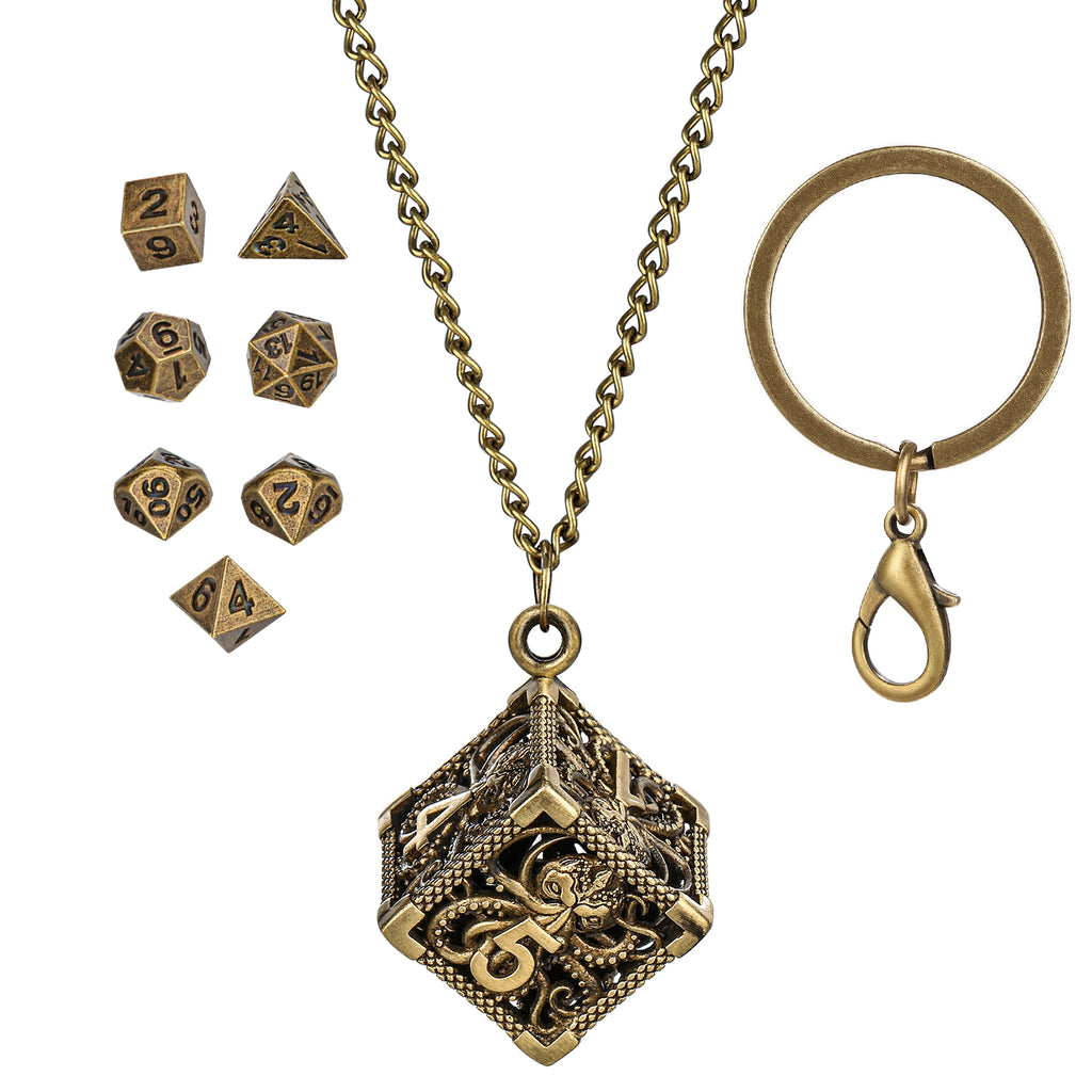 DIEACE C&C Octopus Keychain Metal Dice Set