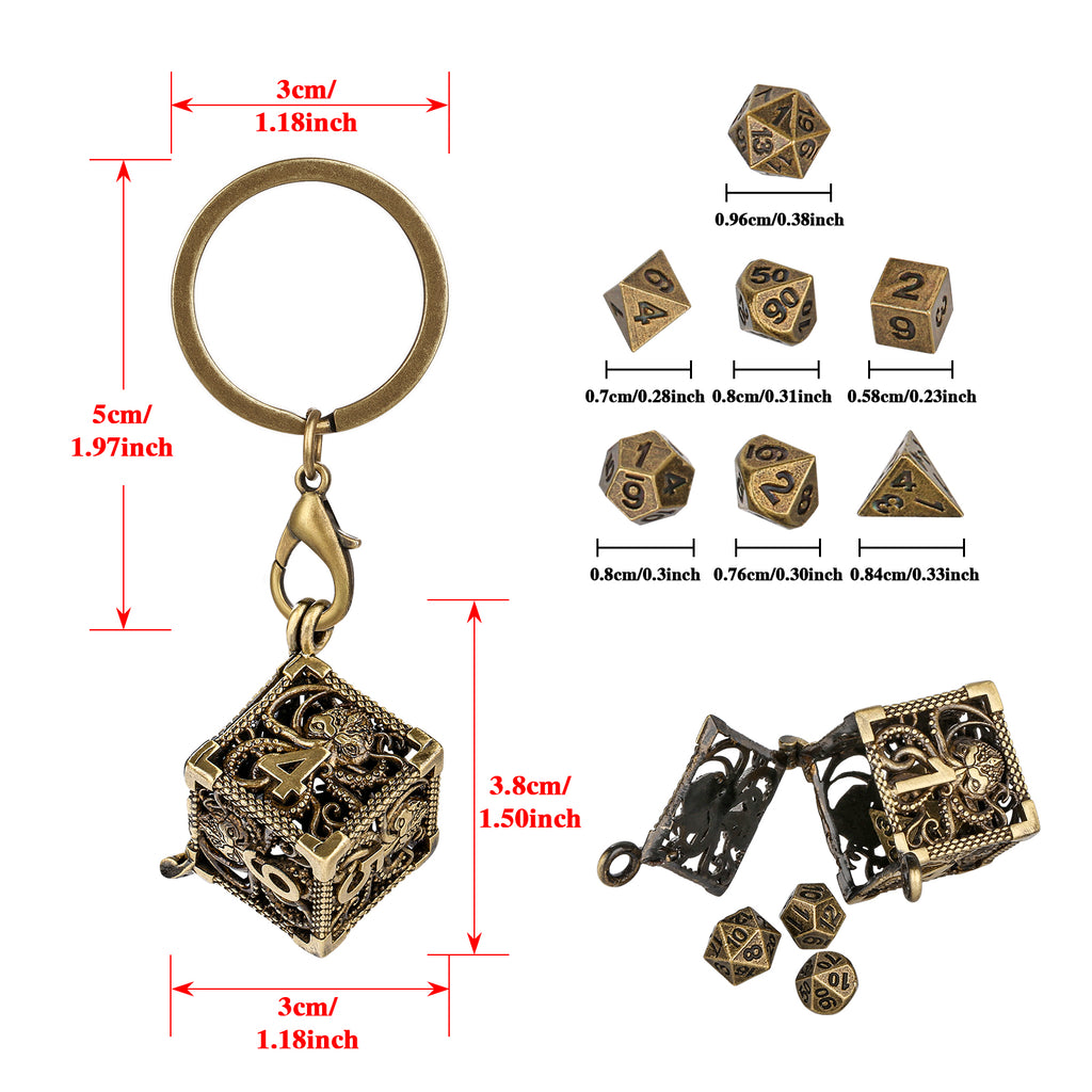 DIEACE C&C Octopus Keychain Metal Dice Set
