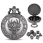 DIEACE D&D Dragon Head Pocket Watch Metal Dice Set